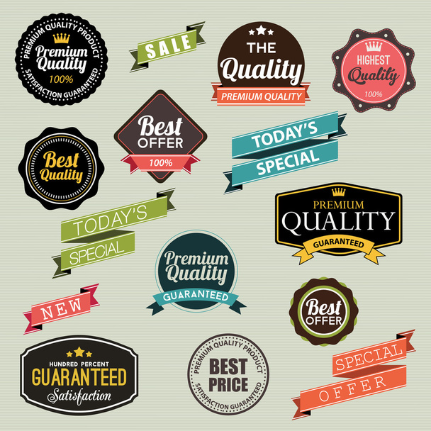 Shopping stickers, ribbons and icons - Vector, Image