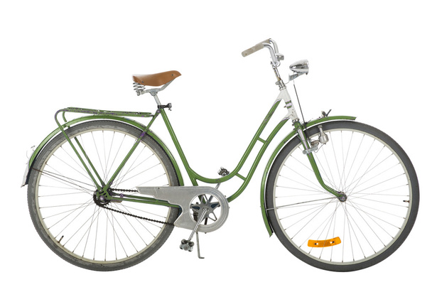 Green oude ouderwetse fiets - Foto, afbeelding