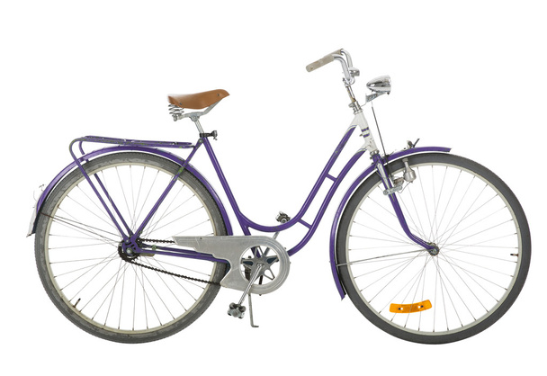 Paarse ouderwetse fiets - Foto, afbeelding