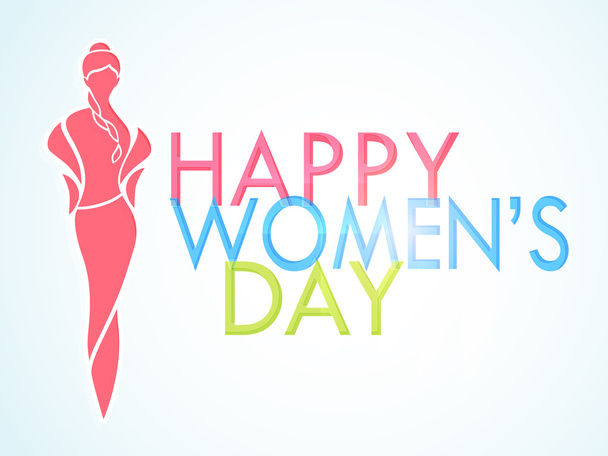 Happy Women's Day celebration glossy text. - Foto, Imagen