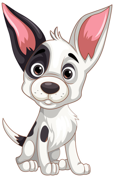 Cute dog cartoon character standing illustration - Vector, imagen