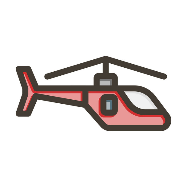 Hubschrauber Thick Line gefüllte Farben für den persönlichen und kommerziellen Einsatz - Vektor, Bild