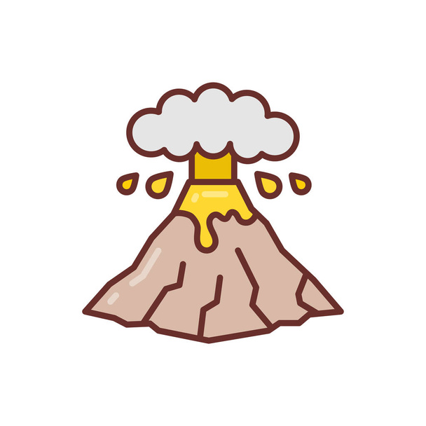 Ícone de erupção vulcânica no vetor. Logotipo - Vetor, Imagem