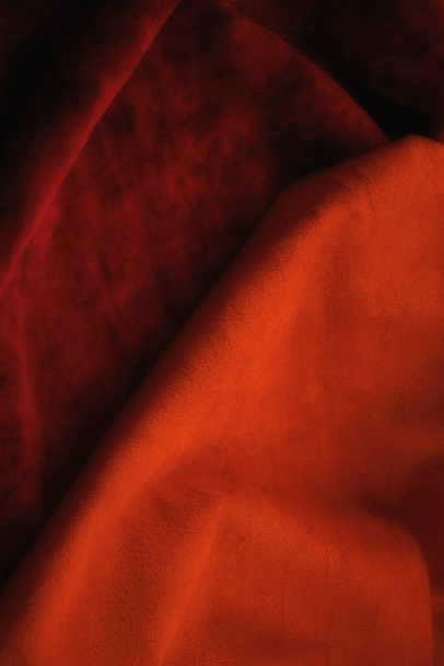 abstracto tela de seda roja textura fondo  - Foto, Imagen