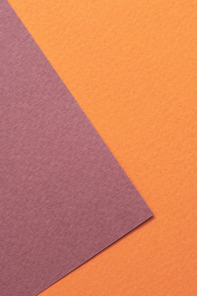Rough kraft paper background, paper texture orange burgundy colors. Mockup with copy space for text - Foto, Imagen