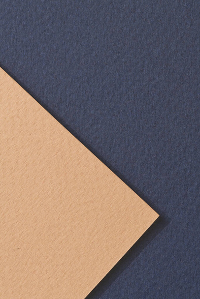 Rough kraft paper background, paper texture blue beige colors. Mockup with copy space for text - Photo, Image