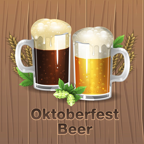 Oktoberfest beer - Vector, Imagen