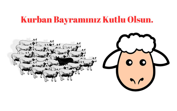 Festa del sacrificio dell'agnello per i pali. Saluto. Eid al-Adha Mubarak. Kurban Bayraminiz Kutlu Olsun. Bayram Mbarek Olsun - Foto, immagini