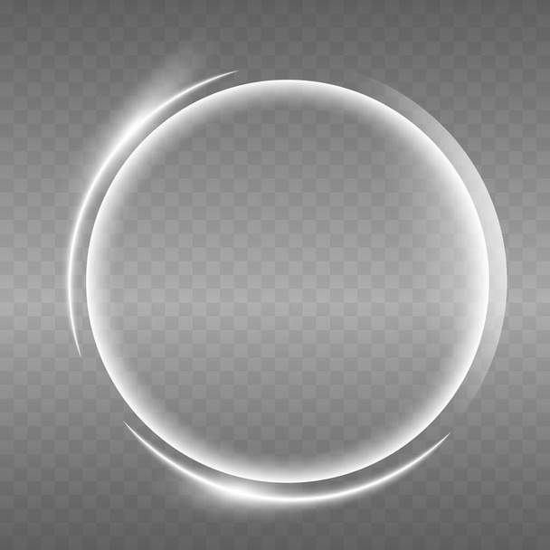 Lichteffekt-Wirbel, weiße Spur-Welle. Kurve Lichteffekt der weißen Linie. Leuchtender weißer Kreis. - Vektor, Bild