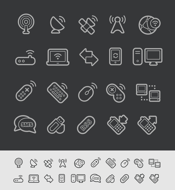 Wireless Communications Icons -- Black Line Series - Vektor, Bild