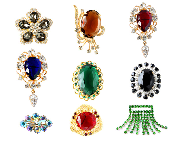 Collection of vintage brooches - Photo, Image