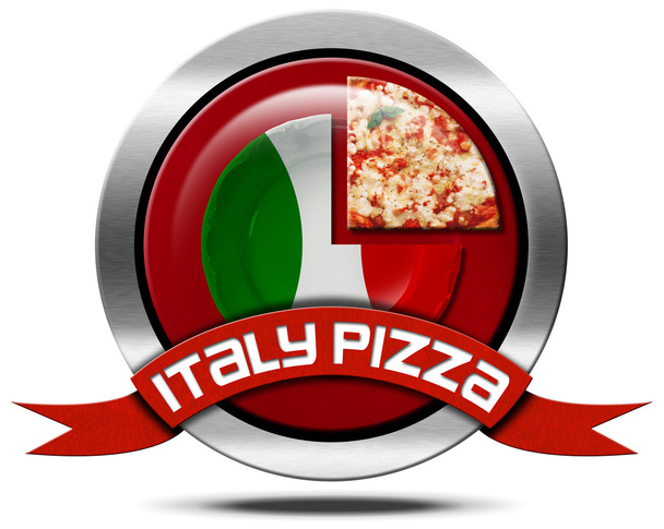 Ιταλία πίτσα - μετάλλων εικονίδιο - Φωτογραφία, εικόνα