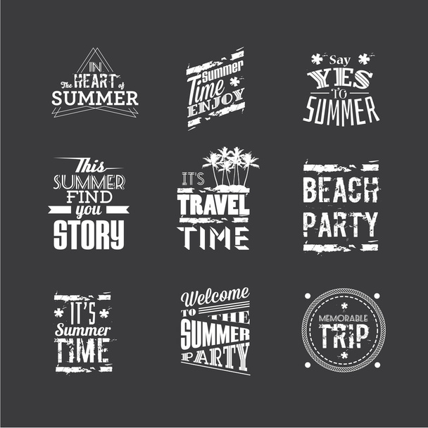"Summer Holidays", typography design elements - Вектор,изображение