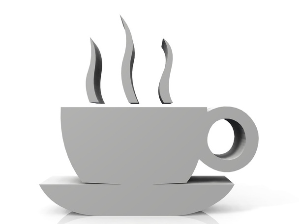 logo voor een warme kop koffie - Foto, afbeelding