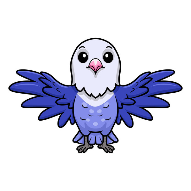 Illustration vectorielle de dessin animé mignon violet amour oiseau - Vecteur, image