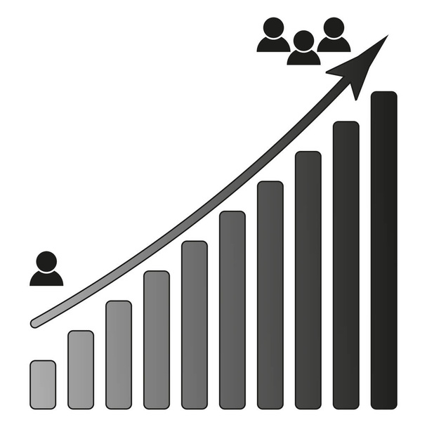population growth icon, increase social development, global demography. Vector illustration. Stock picture. EPS 10. - Vector, Image