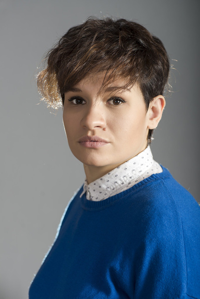 portrait girl with short hair - Photo, Image