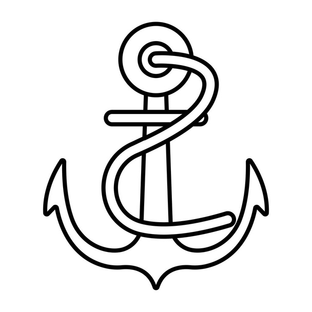 Um ícone de design linear de gancho náutico  - Vetor, Imagem