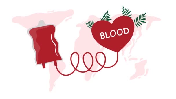 Día Mundial del Donante de Sangre ilustración vídeo en movimiento, para evento día del donante de sangre - Imágenes, Vídeo