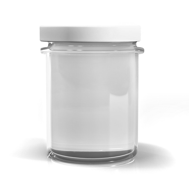 vidrio vacío del frasco aislado sobre fondo blanco
 - Foto, Imagen
