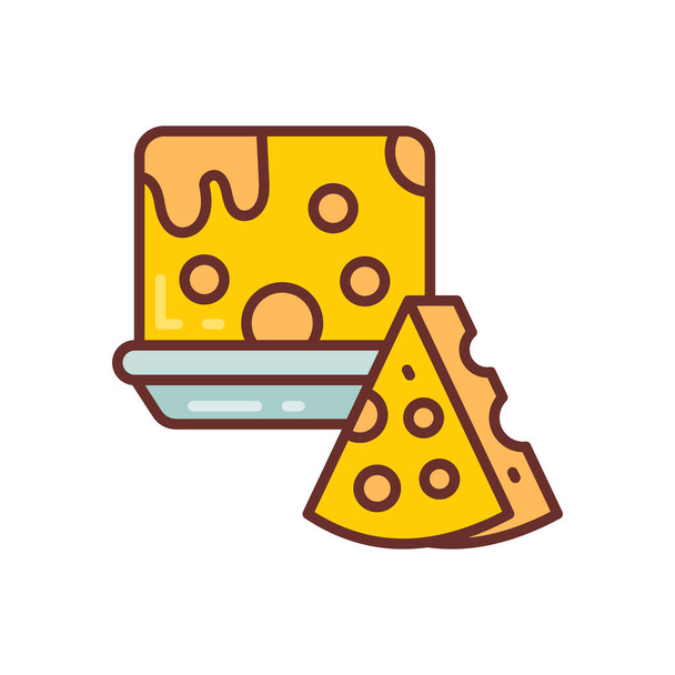 Käse-Symbol im Vektor. Schriftzug - Vektor, Bild