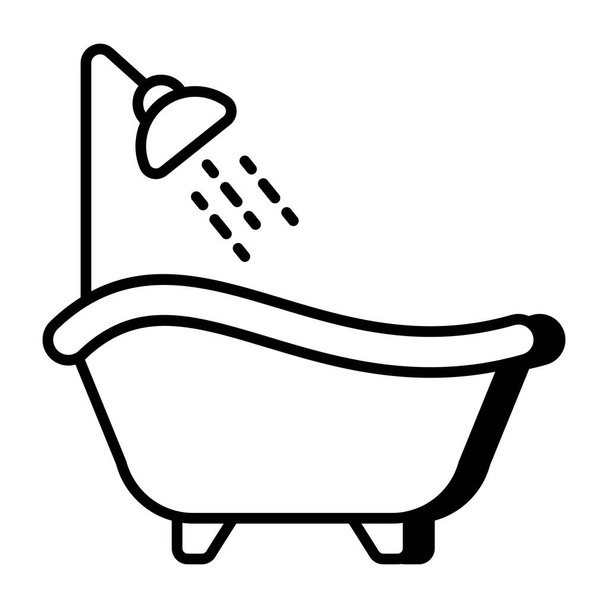 Trendy vector design of bathtub - Vector, afbeelding