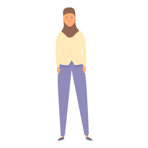 Muslim suit icon cartoon vector. Fashion hijab. Female cloth - Вектор,изображение