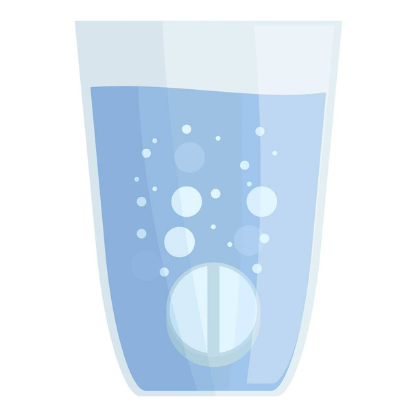 Effervescent tablet icon cartoon vector. Medicine vitamin. Water aspirin - Vector, Imagen