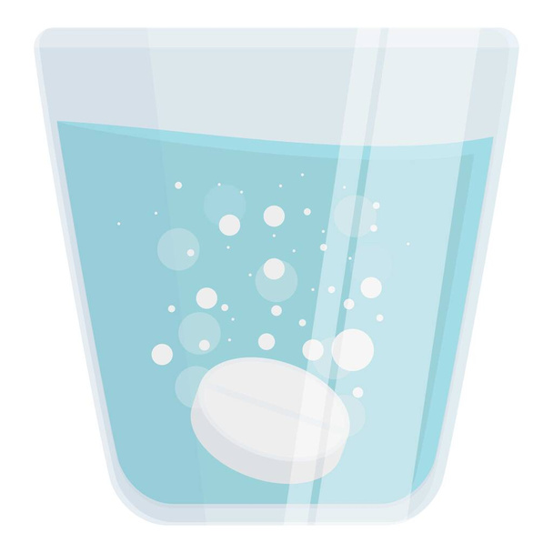 Lemon effervescent tablet icon cartoon vector. Medicine water. Flavour bubble - Вектор, зображення