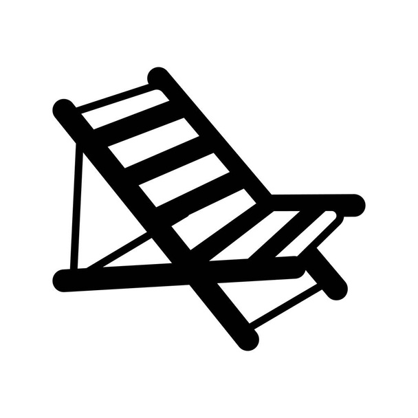 Un icono editable de la silla de cubierta en estilo moderno, vector fácil de usar de la cama solar - Vector, imagen