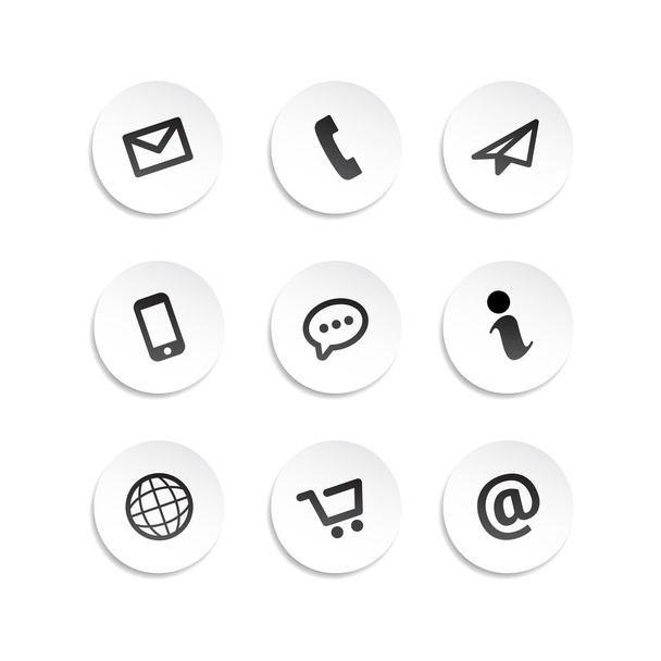 Contact Icons Stickers - Vector, Image