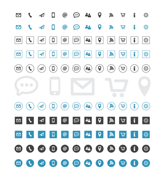 Set di icone a contatto
 - Vettoriali, immagini