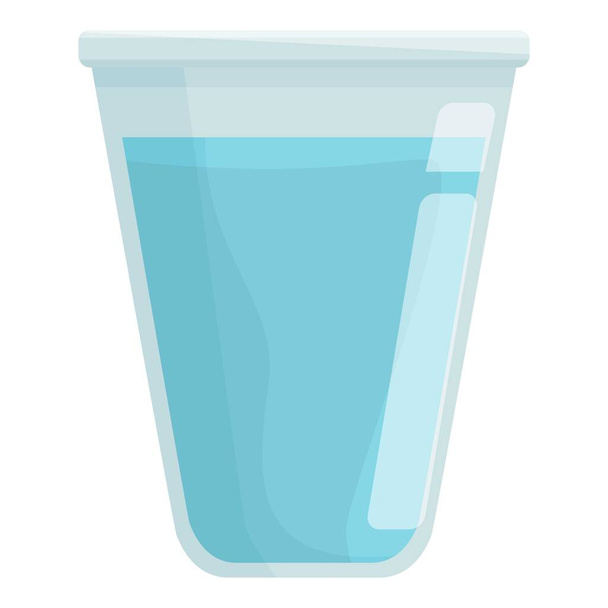 Water glass icon cartoon vector. Delivery service. Van office - Vector, Imagen