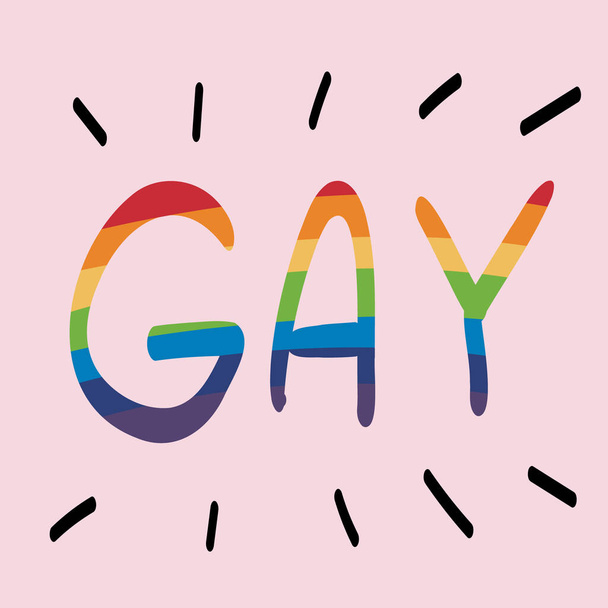 O símbolo é gay. Ilustração vetorial do Orgulho Gay. A cor do arco-íris. Ilustração vetorial - Vetor, Imagem