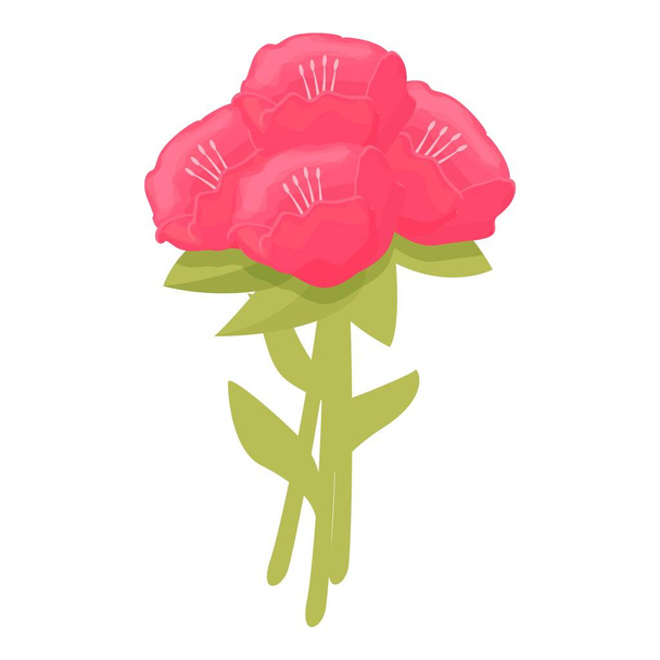 Petal rhododendron icon cartoon vector. Flower plant. Summer nature - Vetor, Imagem