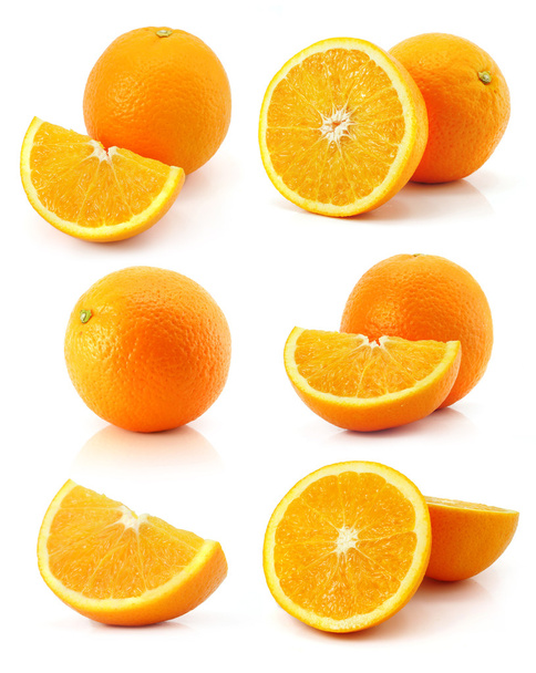 Set of fresh orange fruits isolated on white - Foto, afbeelding
