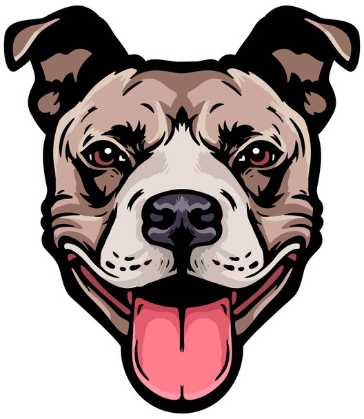 hondenhoofd. hond hoofd vector illustratie geïsoleerd op witte achtergrond  - Vector, afbeelding