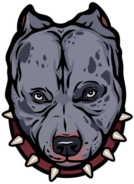vector illustration of angry dog head  - Вектор,изображение