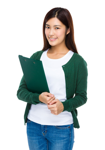 Asian woman in green cardigan - Photo, Image