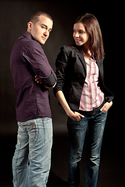 Fashionable young couple - Фото, изображение