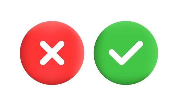 Buttons icons - done, not done. Flat, color. Vector icons - Vector, Image