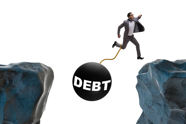 Έννοια χρέους και δανείου με τον επιχειρηματία - Φωτογραφία, εικόνα