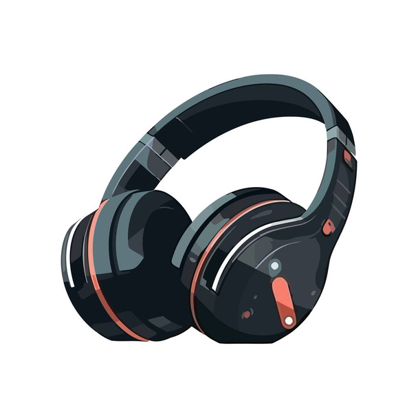 headphones device technology isolated icon - Vector, Image