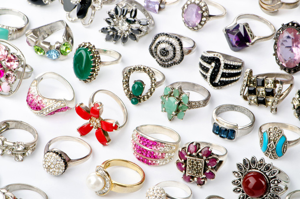 Výběr mnoha vzácných prstenů - Fotografie, Obrázek