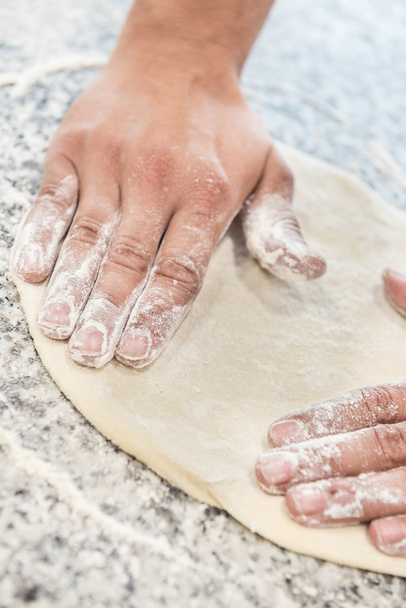 Hands working dough - Foto, Imagem
