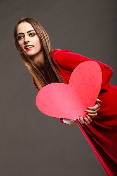 Woman  holding heart - Photo, image