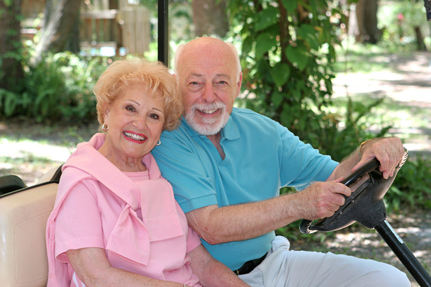 Golf Cart - Happy Seniors - Foto, Bild