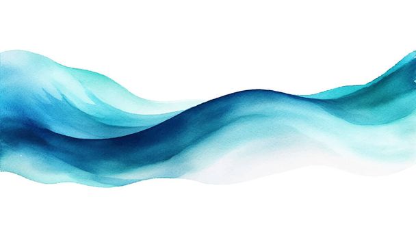 Abstract wave background. Vector illustration. Can be used for advertisingeting, presentation. Watercolor background. Turquoise, teal, green blue colored waves. - Vektor, kép