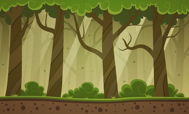 Floresta Desenhos animados fundo
 - Vetor, Imagem