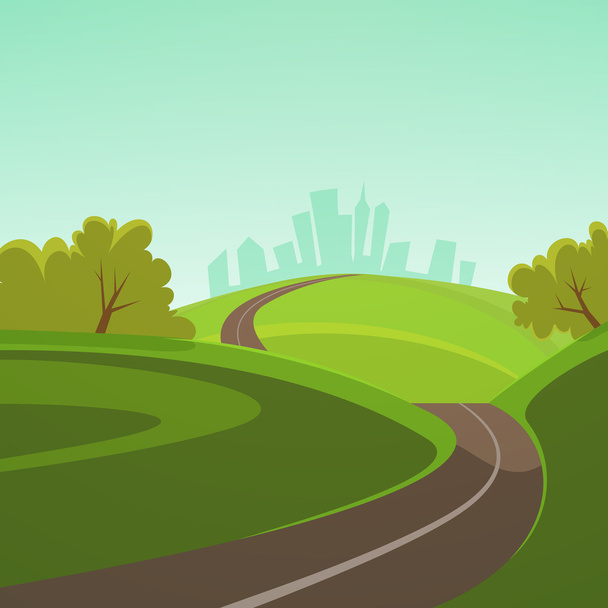 Road to the city - Vector, Image